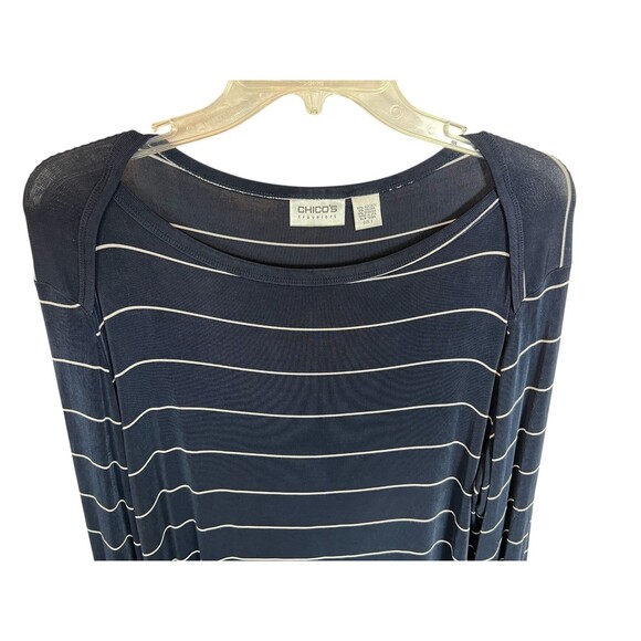 Chico's Travelers LS Slinky Knit Pullover Tunic Top  Size XL  (3)  Midnight Blue - Picture 3 of 5